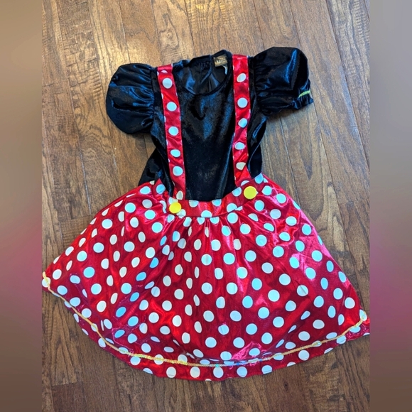 Disney Red Polka Dot Minnie Mouse Costume Dress Girls Medium Size 8/10 - Picture 3 of 17